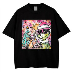 Pink Grichmas Christmas Shirt - Vintage Preppy Glitter Holiday Tee