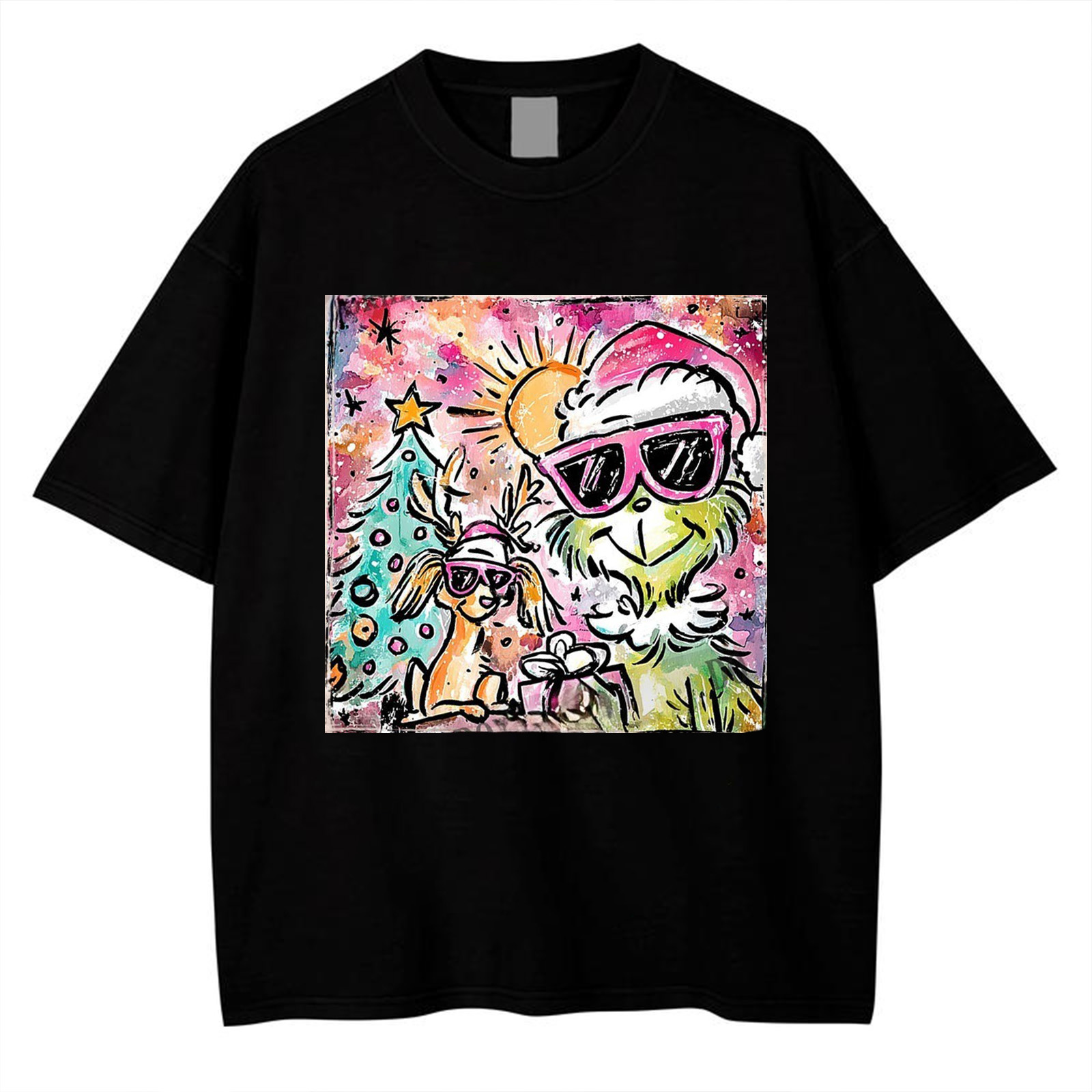 Pink Grichmas Christmas Shirt - Vintage Preppy Glitter Holiday Tee